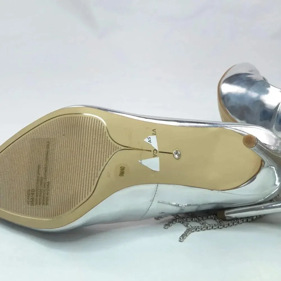 NIB Vince Camuto Silver Metallic Crystal Heels sz 9M/40 - Picture 7 of 10